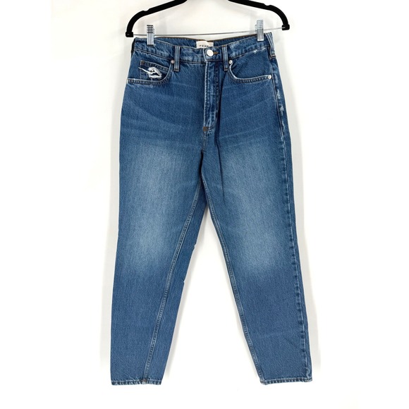 FRAME Denim - FRAME Le Nouveau Straight Jeans Womens 27 Blue High Rise Distressed 90s Style